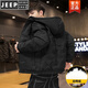 JEEP SPIRIT輕薄羽絨服男款秋冬季外套男士加絨衣服潮流寬松休閑冬裝三防男裝 2015黑色 M