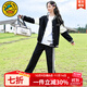 G.DUCKKIDS小黃鴨童裝女童春秋裝套裝新款兒童運(yùn)動(dòng)套裝中大童棒球服外套褲子 黑色 160 建議150-160cm12-13歲