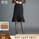 她池荷葉邊不規(guī)則半身裙女2025秋裝新款高腰顯瘦包臀魚尾裙