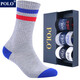 POLO男士時(shí)尚高筒運動(dòng)襪3雙禮盒裝 秋冬新款御寒保暖厚款吸汗棉襪長(cháng)筒 3雙 三色型號3428 39-45碼鞋合適