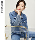 尚都比拉休閑經(jīng)典百搭復古牛仔外套女春秋短款小個(gè)子外套 牛仔藍 M