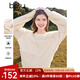 百圖betu女裝冬季新款毛衣圓領(lǐng)仿貂紗線拼接小眾寬松毛衣2411T90 米白 S