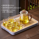 天喜（TIANXI）玻璃茶具套裝家用輕奢高檔顏值茶盤(pán)臺客廳喝茶小茶杯功夫煮泡茶壺 【帶茶盤(pán)】透明茶壺 8件