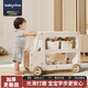 babyviva 兒童玩具收納架家用寶寶小推車(chē)幼兒園落地可移動(dòng)書(shū)柜零食床頭柜