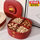 立始喜慶果盤(pán)新年干果盤(pán)零食盤(pán)客廳家用堅果糖果擺放收納盒雙層高檔 滿(mǎn)堂紅分層果盒
