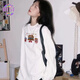 OTST2025年新款美式趣味卡通漢堡薯條設計感長(cháng)袖T恤女可愛(ài)百搭上衣 白 色  S 80-90斤