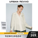 UR2025秋季新款女裝休閑撞色條紋長(cháng)袖開(kāi)襟襯衫UWM250099 米白條紋 S