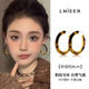 Lnieer美拉德玳瑁色豹紋耳圈復古港風(fēng)小眾高級感耳環(huán)女2025新款爆款耳飾 玳瑁色耳環(huán)【925銀針】
