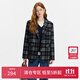 范思藍(lán)恩復(fù)古英倫風(fēng)黑灰格子西裝外套女秋冬2024新款14389 黑灰格 S