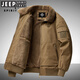 JEEP SPIRITJEEP吉普羊羔絨棉服男士秋冬季防寒保暖棉衣大碼飛行員寬松棉襖子 駝色 XL
