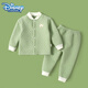 迪士尼（Disney）嬰兒套裝保暖春款外穿秋冬嬰兒衣服加厚空氣棉寶寶開(kāi)胸夾棉內衣褲 豆綠色 100cm 不可開(kāi)檔