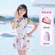 回力兒童泳衣女童連衣裙新中式國風(fēng)女孩中大童游泳四件套34084綠色3XL
