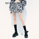 MO&Co.【UPF40+防曬】高腰運動(dòng)短褲休閑褲寬松時(shí)尚防曬服 黑白虎紋色 XS 155