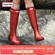 HUNTER雨靴戶(hù)外露營(yíng)女鞋惠靈頓經(jīng)典英倫防水防滑騎士靴女長(cháng)筒女靴高筒靴 啞光軍紅色/MLR 37
