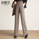 絲柏舍2025冬裝新款女士時(shí)尚通勤簡(jiǎn)約長(cháng)款高腰毛呢闊腿休閑褲