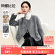 尚都比拉毛呢外套女小個(gè)子秋冬設計感小眾直筒短款雙面呢大衣 灰色 L 