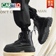 卡帝樂鱷魚（CARTELO）馬丁靴男英倫風(fēng)2025新款高幫男靴黑色機(jī)車靴中幫厚底工裝切爾西靴 黑色增高 42