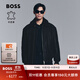 BOSS博斯【羊皮革】男士25年冬新款可拆卸領(lǐng)子飛行員夾克皮衣 001-黑色 S (46)