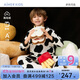 愛(ài)慕兒童（AIMER KIDS）慕斯絨絨海島絨家居服套裝男女童冬季睡衣絨絨小奶牛170