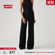 Levi's李維斯25年秋冬新款女士美式休閑318寬松塑形闊腿牛仔褲 黑色 建議拍大一碼 28 (30)