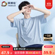 英博倫（YING BO LUN）夏季新款男童大童純棉短袖套裝青少年睡衣家居服輕薄T恤短褲寬松 5240 淺蘭 180