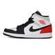 耐克（NIKE）Air Jordan 1 Mid AJ1黑白紅拼接 小Union 籃球鞋 852542-100 44
