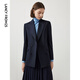 朗姿【Basic衣櫥】羊毛正裝氣質(zhì)西服女秋秋新款西裝外套設計感 暮色藏藍色4 L