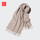 優(yōu)衣庫女裝羊絨圍巾/25秋冬新款479255 31 米色 均碼(176 × 33 cm)