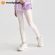 moodytiger女童緊身褲秋冬款兒童長(cháng)褲一體織提花透氣可外穿瑜伽褲戶(hù)外運動(dòng)褲
