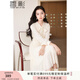 香影蕾絲連衣裙女長(zhǎng)袖2024秋冬新款配大衣收腰米白色氣質(zhì)內(nèi)搭裙子 米色 S