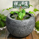 荷府家居 家居新中式禪意戶外大魚缸庭院流水?dāng)[件循環(huán)水魚缸魚池養(yǎng)荷花裝飾擺件 【單缸】