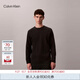 Calvin KleinJeans25秋季新款男士休閑通勤ck刺繡純棉圓領(lǐng)打底衫長袖上衣T恤 UB1-太空黑 M
