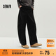 森馬（Semir）休閑褲男秋寬松弧形彎刀褲25長(cháng)褲垂感松弛感抽繩褲子10A525127102