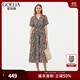 歌莉婭女裝連衣裙新品歐若風(fēng)碎花田園風(fēng)情氣質(zhì)印花裙子1E4R4K180 0CD彩色黑底繁花印花 XS