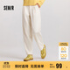 森馬（Semir）休閑褲女半松緊腰寬松錐形褲百搭冬季風(fēng)肌理抓絨長(zhǎng)褲101724127014