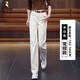 啄木鳥(niǎo)直筒牛仔褲女2026春秋新款彈力高腰寬松百搭休閑顯瘦窄版闊腿褲子 米白色【常規】 L 【建議110-120斤】