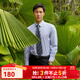 雅戈爾（YOUNGOR）長(cháng)袖襯衫男條紋DP免燙襯衫純棉面料抗皺平整易打理新品 GLDP10273HJA藍色 41