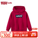 Levi's【加絨】李維斯兒童童裝衛衣2025冬新款男女童蝙蝠標連帽長(cháng)袖女 辣椒紅 160 /76 【建議身高152-158cm】