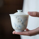 雪說(shuō)青己白瓷蓋碗釉下彩青花手繪玉瓷薄胎小容量鈴蘭花小雅巖茶泡茶碗 鈴蘭花-小雅蓋碗-90ml