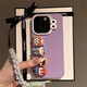 杜梵納 紫底趣味小新蘋果16手機殼蘋果15promax新款iphone15高級感蘋果13保護(hù)殼硅膠11ProMax防摔保護(hù)套 【紫色】趣味蠟筆小新+掛繩 iPhone 13