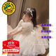 G.DUCKKIDS童裝女童連衣裙夏季蓬蓬裙兒童公主裙夏天生日禮服裙子鋼琴花童服 高端珍珠禮服裙白色 140 尺碼9~10歲【130-140cm】
