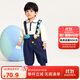 迷你巴拉（minibala）迷你巴拉【軟牛仔】男童女童牛仔褲2024寶寶時(shí)尚背帶褲燈籠褲