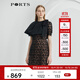 PORTS寶姿女裝 秋冬新品短袖中長(cháng)連衣裙LL9D125LLF001 黑色 S (4)