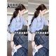 艾美琦美（AIMEIQIMEI）新款連衣裙女裝套裝茶系2025年夏季小個子通勤職業(yè)穿搭裙子女夏裝 【襯衣+裙子帶皮帶】 M