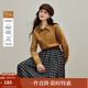 茵曼2025秋冬女裝新款復古釘珠繡花純棉燈芯絨襯衫顯瘦長(cháng)袖上衣 土卡其 M