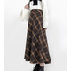 沐霓復古棕色格子半身裙秋冬女2025新款梨形身材微胖長(cháng)裙毛呢a字裙子 毛呢格紋半身裙 常規 M
