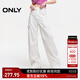 ONLY秋季百搭休閑高腰口袋闊腿工裝休閑褲女|124414026 A43 奶油白色 常規 S (160) 64A