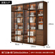 財祥書(shū)柜帶玻璃門(mén)展示酒柜家用客廳手辦一體整墻到頂實(shí)木胡桃木色書(shū)架 80雙門(mén)+120雙門(mén)三抽【總長(cháng)2米】 標準版【送裝入戶(hù)】