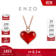 周大福ENZO小紅心18K金愛(ài)心紅玉髓鉆石項鏈 EZV8202生日禮物 40cm