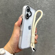 米弗希 適用蘋果16手機殼新款iphone16promax金屬按鍵15pro高級ins風透明簡約14全包防摔13保護套男女 【透白邊】+米色手繩 iPhone 16